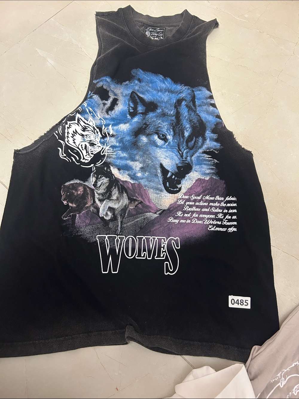 Darc Sport Wolves Graphic Tank Top - Black with Blue & Purple Art cochela l